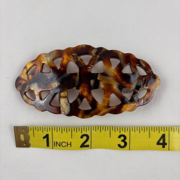 VTG Barrette Tortoise Shell Hair Clip France - Picture 5 of 5